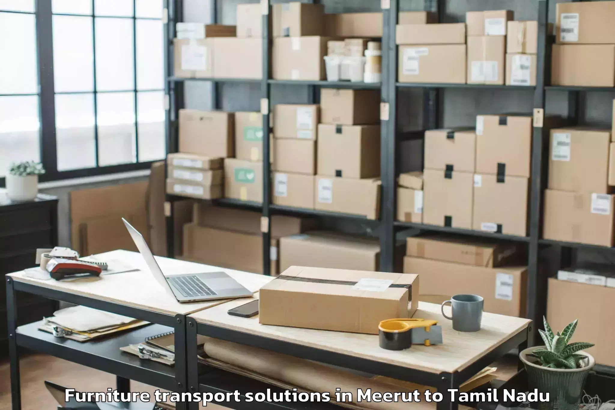 Top Meerut to Vadamadurai Furniture Transport Solutions Available